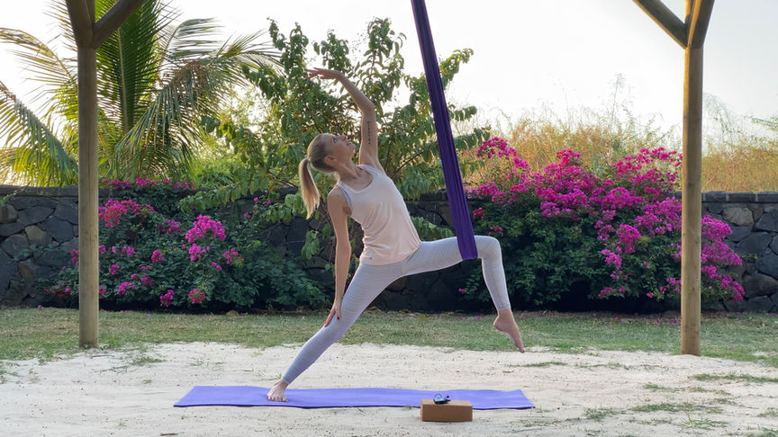Aerial Yoga class 1 IN ENGLISH for the mobility of the spine